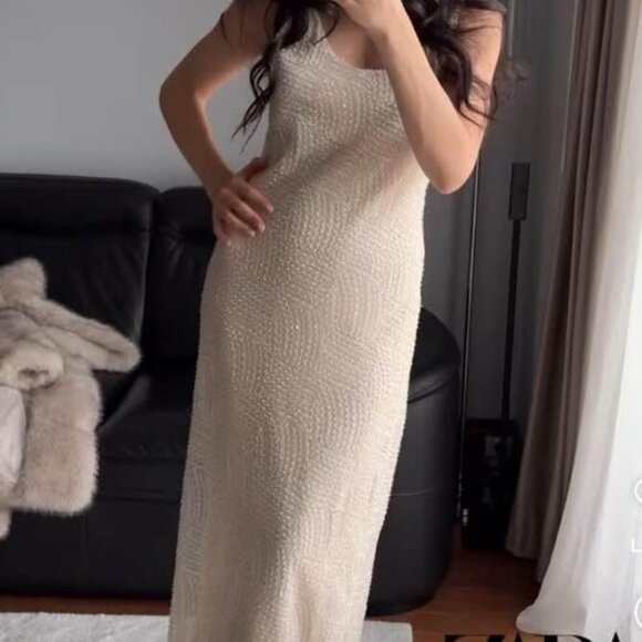 Bridal zara beaded sequence  midi dress - size m - Picture 5 of 9